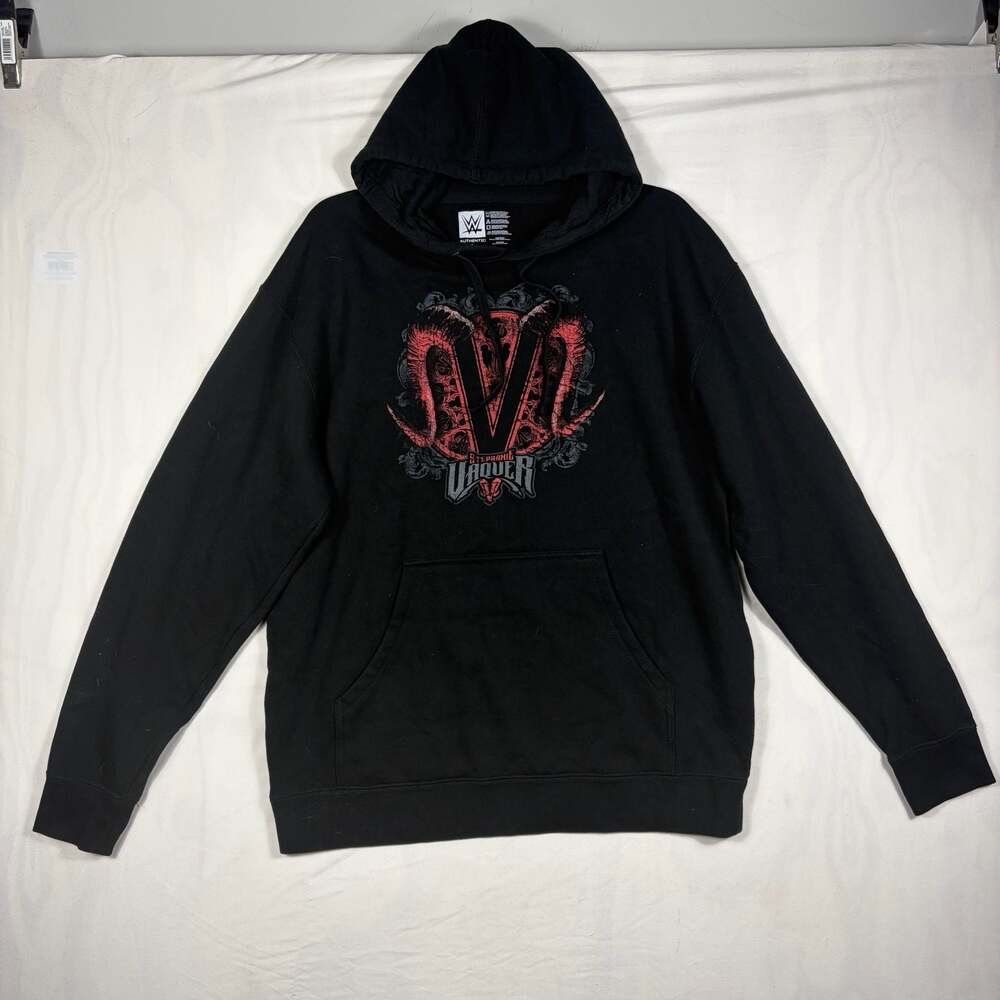 WWE Stephanie Vaquer V Logo Pullover Hoodie Black Size L